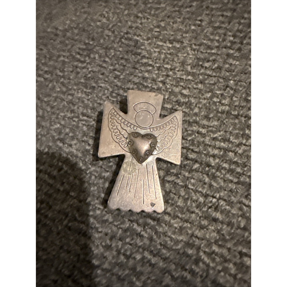 CAROLYN POLLACK RELIOS STERLING SILVER SOUTHWESTERN ANGEL CROSS PIN PENDANT